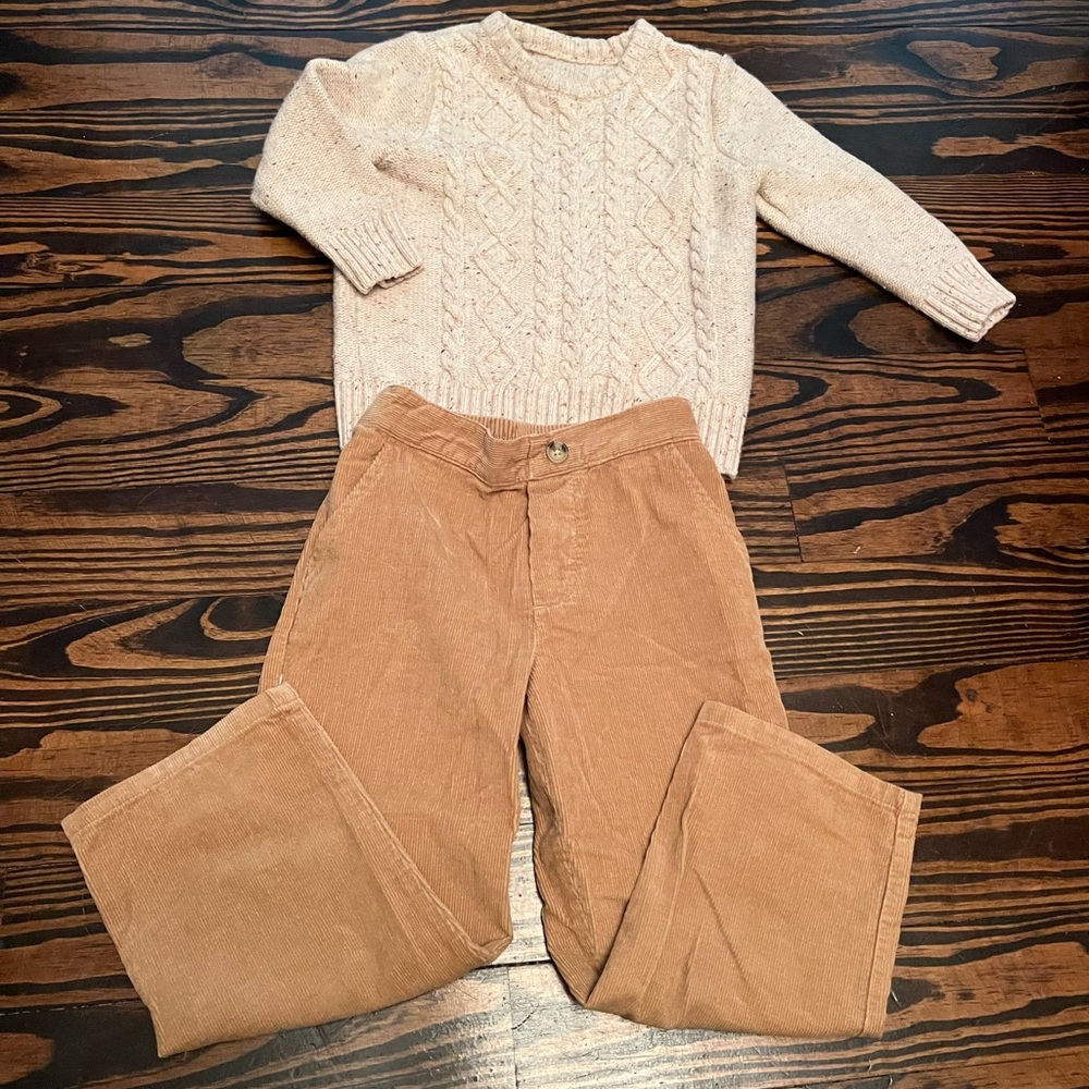Boys 4T sweater and matching corduroy pants